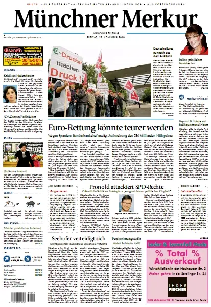 Münchner Merkur vom 26. November 2010