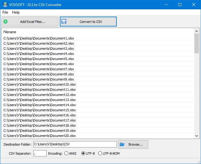 VovSoft XLS to CSV Converter 1.0
