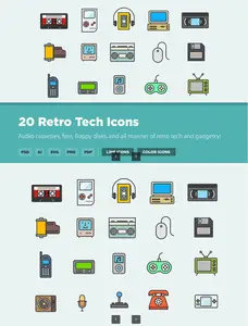 EE - 20 Retro Tech Icons 45LLUZY