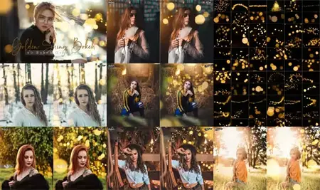 Golden Shiny Bokeh Lights - 60 Bokeh Overlays Pack