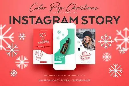 CreativeMarket - ColorPop Xmas INSTAGRAM STORY Pack