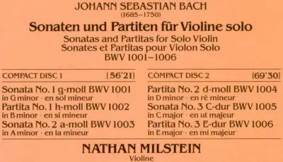 Bach: Sonatas and Partitas For Solo Violin - Nathan Milstein