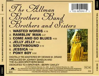 The Allman Brothers Band - Brothers And Sisters (1973) [1986, Digitally Remastered]