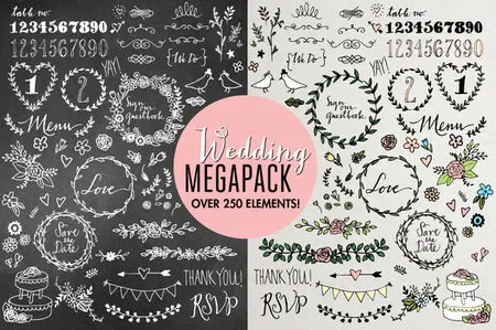 CreativeMarket - Wedding Illustrations Megapack