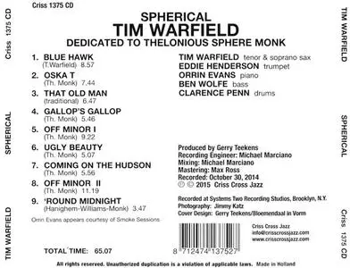 Tim Warfield - Spherical: Dedicated To Thelonious Sphere Monk (2015) {Criss Cross Jazz}