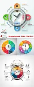 Vectors - Infographics with Clocks 4