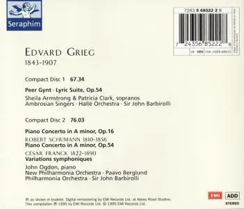 John Ogdon, Paavo Berglund, Sir John Barbirolli - Grieg: Peer Gynt, Piano Concerto / Schumann, Franck (1995)