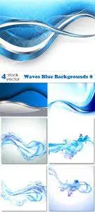 Vectors - Waves Blue Backgrounds 8