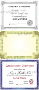 Certification of completion