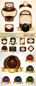 Stock Vector - Gold Label