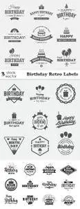 Vectors - Birthday Retro Labels