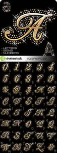 Amazing SS - Crystal Gold Numbers, Letters and Signs