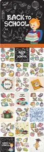 Back to school illustrations and backgrounds vector 14