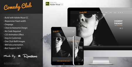 ThemeForest - Comedy Club - Entertainment Club Muse Template (Update: 13 January 17) - 11369897