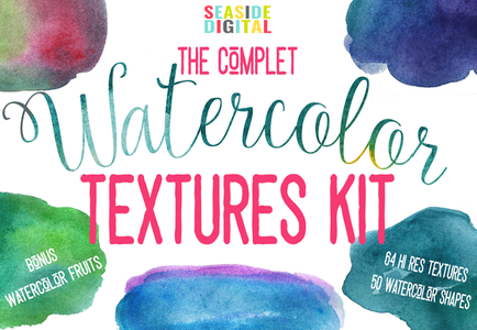 CreativeMarket - Complet Watercolor Textures Kit