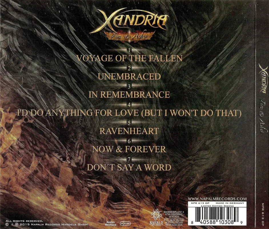 Xandria - Fire & Ashes (2015)