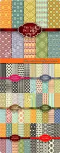 Retro patterns background vector
