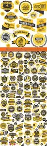 Premium quality stickers badges labels and ribbons vector 2