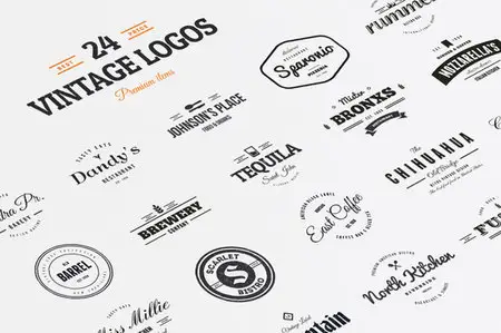 CreativeMarket - 24 Vintage Logos & Badges Vol. 1