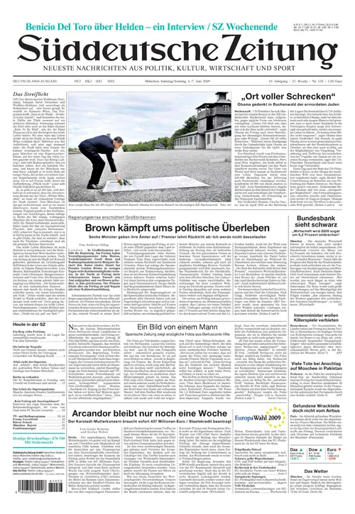 Sueddeutsche Zeitung vom 06.06.2009