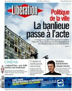 Libération du Mercredi 9 Janvier 2013