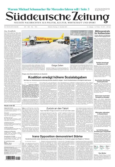 Sueddeutsche Zeitung vom 22.12.2009
