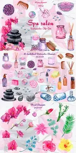 Spa Watercolor Clipart