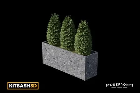 Kitbash: Storefronts - Concrete Planter A AKMCNAB