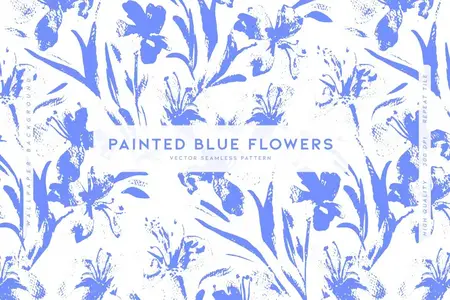 EE - Painted Blue Flowers QYXVMZG