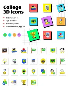 EE - College 3D Icons APXX64P