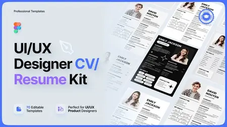 Professional CV Resume Kit for UI UX Designers - Figma Template