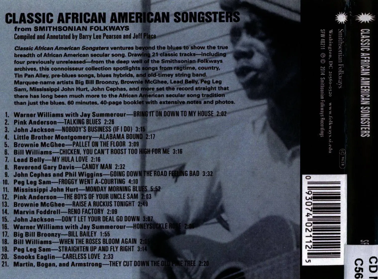 Various Artists Classic African American Songsters 2014 Smithsonian Folkways Sfw 40211 