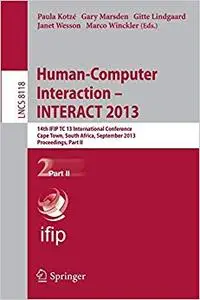 Human-Computer Interaction -- INTERACT 2013, Part II