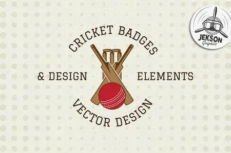 CreativeMarket - Cricket Badges & Design Elements