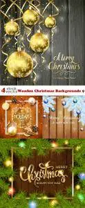 Vectors - Wooden Christmas Backgrounds 9