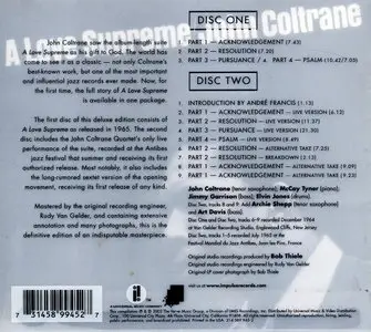 John Coltrane - A Love Supreme (1964) [2CD] {2002 Verve Deluxe Edition}