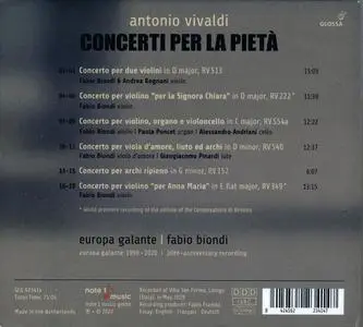 Fabio Biondi, Europa Galante - Antonio Vivaldi: Concerti per La Pietà (2020)