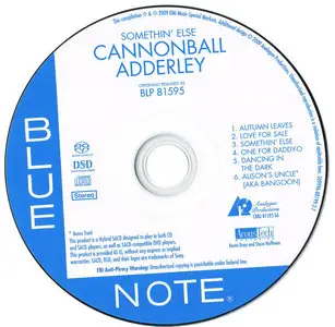 Cannonball Adderley - Somethin' Else (1958) [2009, SACD, Analogue Productions CBNJ 81595 SA]