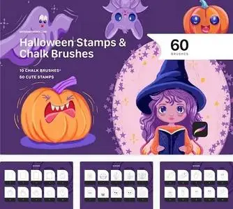 Halloween Stamps & Chalk Brushes - U3VQ634