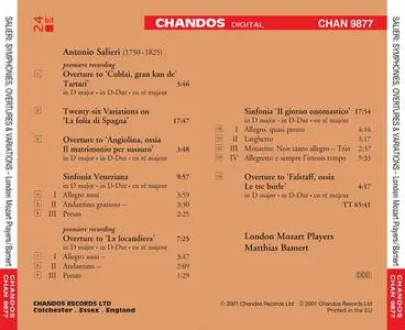 Matthias Bamert, London Mozart Players - Antonio Salieri: Symphonies, Overtures & Variations (2001)