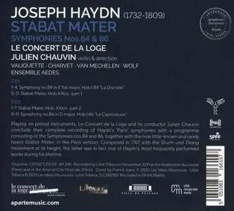 Julien Chauvin, Le Concert de la Loge, Ensemble Aedes - Joseph Haydn: Stabat Mater; Symphonies Parisiennes Nos. 84 & 86 (2021)