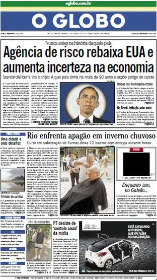 Jornal O Globo - 6 de agosto de 2011