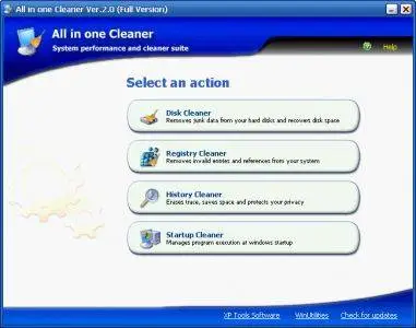 Portable XP Tools Software All in one Cleaner 2.0