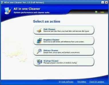 Portable XP Tools Software All in one Cleaner 2.0