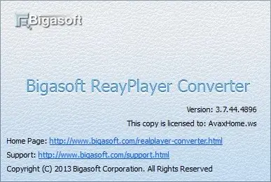 Bigasoft RealPlayer Converter 3.7.44.4896