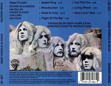 Deep Purple - Deep Purple In Rock (1970) [1990, Warner Bros CD 1877, Canada]