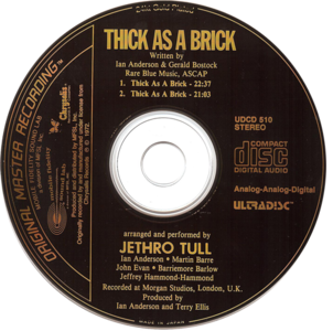 Jethro Tull - Thick as a Brick [MFSL UDCD-510] repost