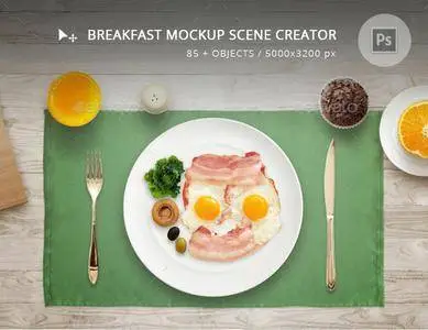 GraphicRiver - Breakfast Mockup Scene Creator