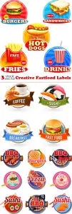 Vectors - Creative Fastfood Labels