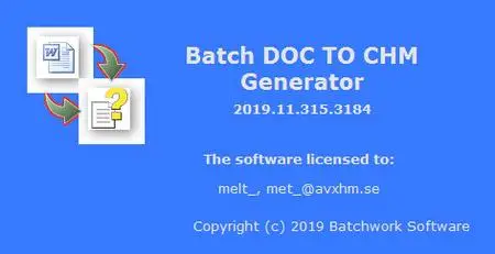 Batch DOC to CHM Generator 2019.11.914.3250